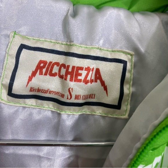 Ricchezza Forever Green Zip Up Jacket Puffer Sz S - Picture 4 of 6